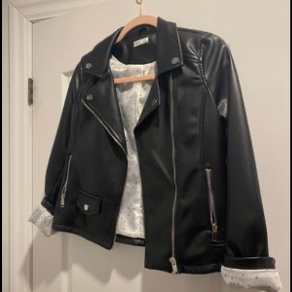 Adorable Girls Faux Leather Jacket